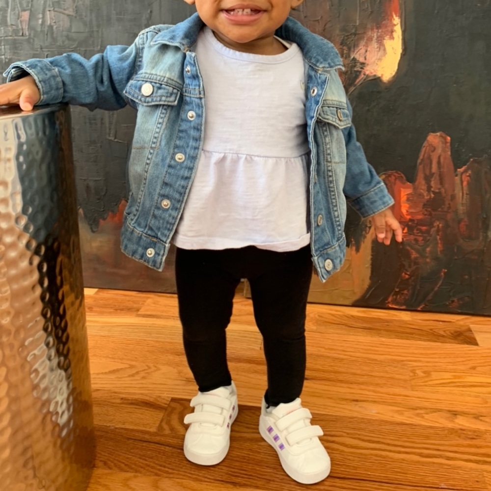 “Cloud” White Adidas Superstar for Toddler | Velco